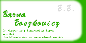 barna boszkovicz business card